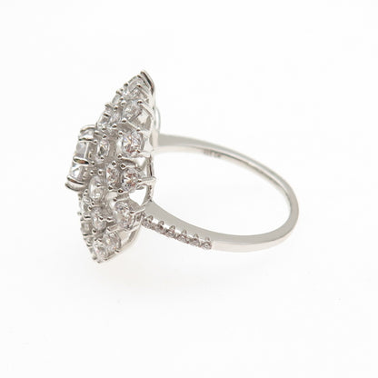 925 Sterling Silver Round-Cut C Z Sparkle Cluster Ring Size 9