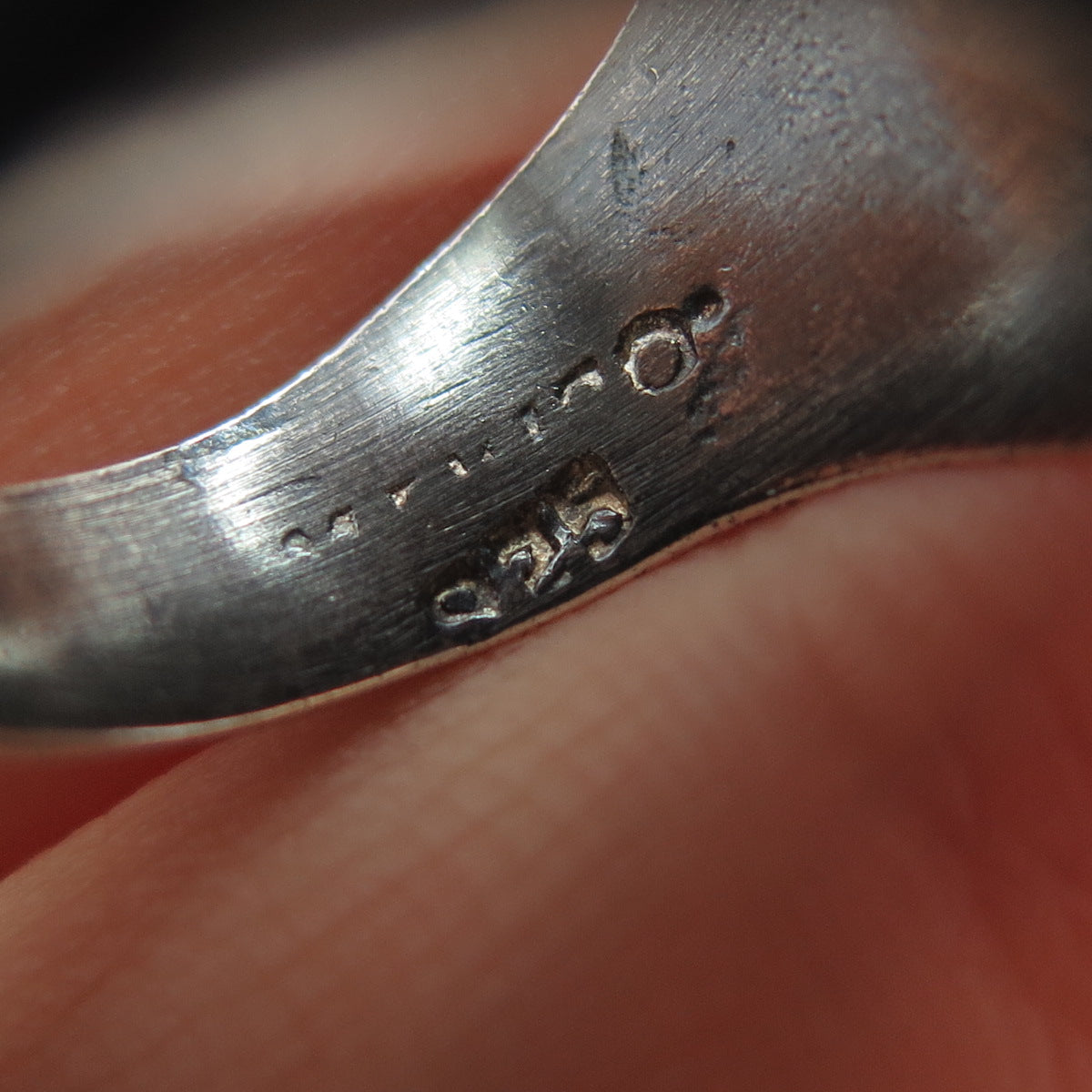 925 Sterling Silver Vintage Mexico Modernist Oxidized Ring Size 7.75