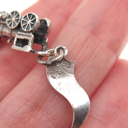 Pacific Jewelry 925 Sterling Vintage Steam Locomotive Train Moose Alaska Pendant