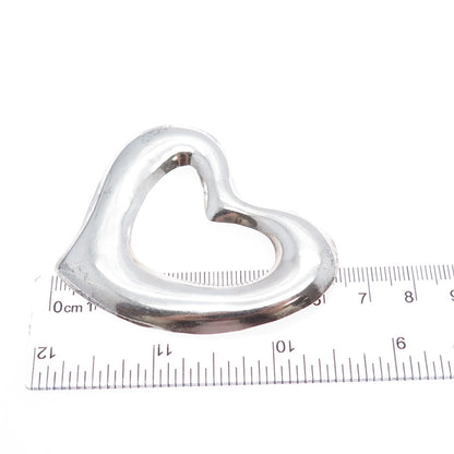 925 Sterling Silver Vintage Mexico Modernist Open Heart Pin Brooch