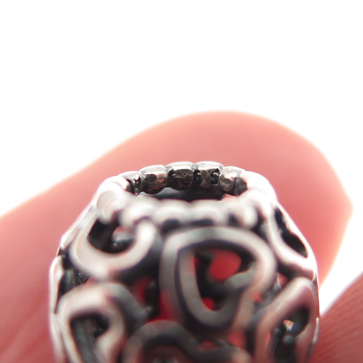 PANDORA 925 Sterling Silver Open Your Heart Slide Bead Charm