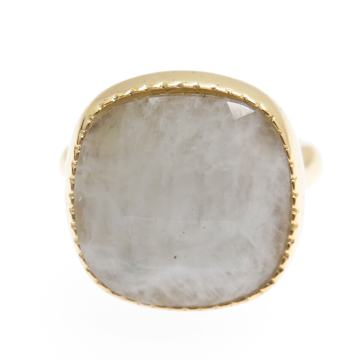 BLQ Basiq Jewelry 925 Sterling Silver Gold Plated Real Quartz Ring Size 8.75