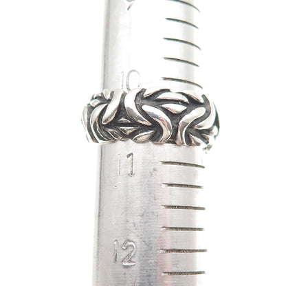 925 Sterling Silver Vintage Byzantine Oxidized Band Ring Size 10.75