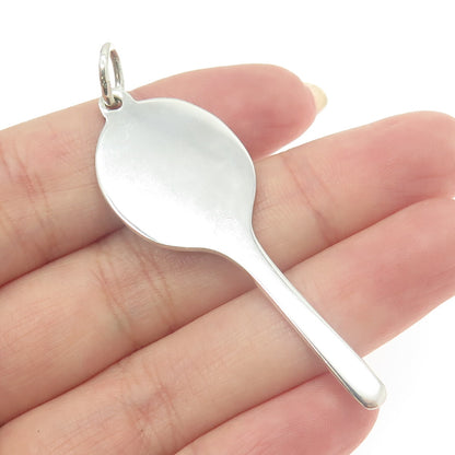 800 Silver Vintage Italy Enamel Tennis Racket Pendant