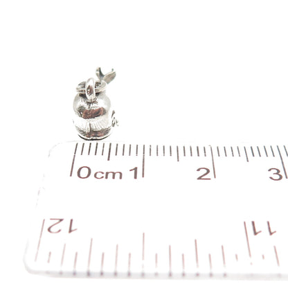 BEAU 925 Sterling Silver Vintage Friendly Dolphin 3D Mini Charm Pendant
