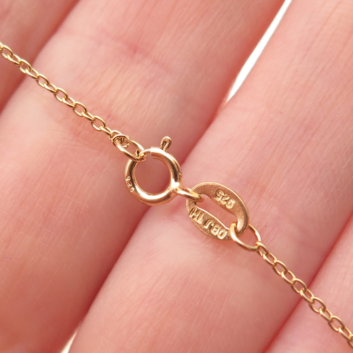 DEE BERKLE 925 Sterling Silver Gold Plated C Z Heart Cable Chain Necklace 18-20"