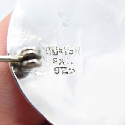 925 Sterling Silver Vintage Mexico Friends Children Boy & Girl Round Pin Brooch