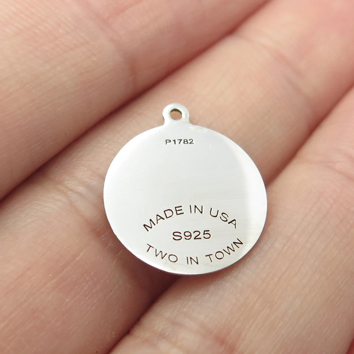 925 Sterling Silver USA Two In Town Rabbit Charm Pendant