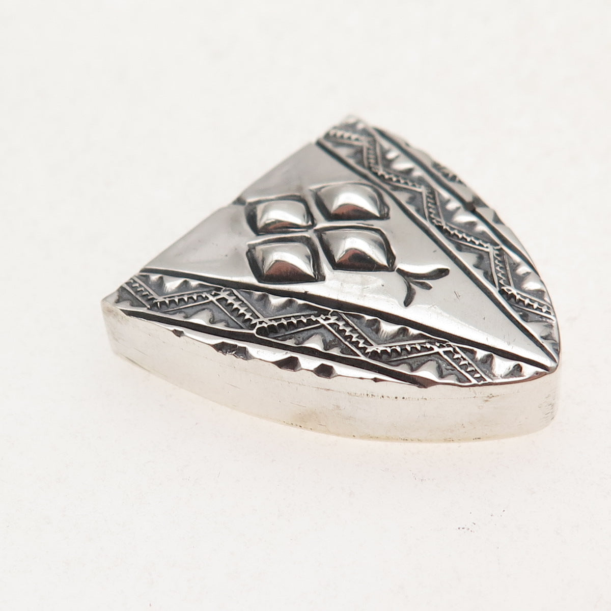 Jeremy Delgarito Navajo Old Pawn 925 Sterling Silver Vintage Tribal Belt Tip