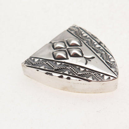 Jeremy Delgarito Navajo Old Pawn 925 Sterling Silver Vintage Tribal Belt Tip