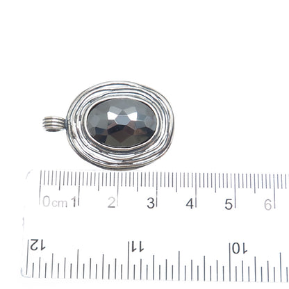 OR PAZ PZ 925 Sterling Silver Vintage Israel Real Hematite Oxidized Nest Pendant