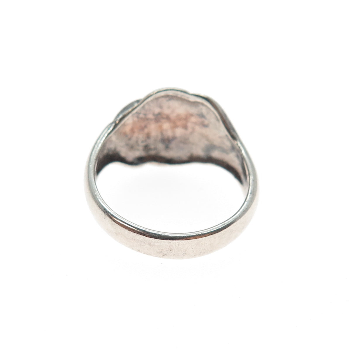 925 Sterling Silver Vintage Modernist Wavy Oxidized Ring Size 7.25
