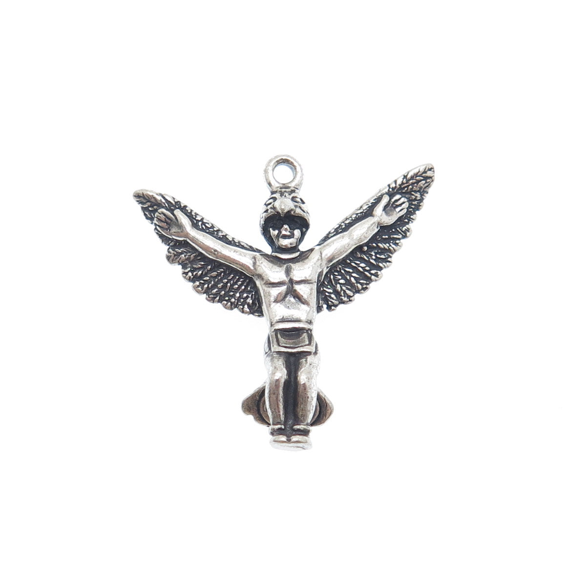 WHEELER MFG CO Sterling Silver Vintage Southwest Eagle Dancer Minimalist Pendant