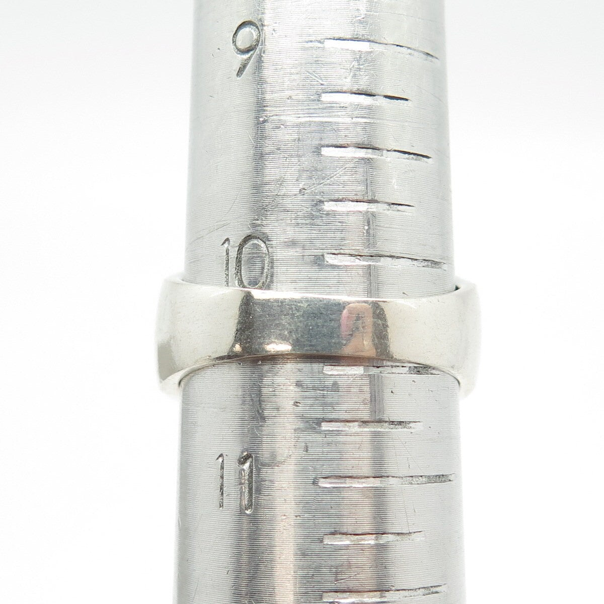 925 Sterling Silver Vintage Ribbed Ring Size 10.5
