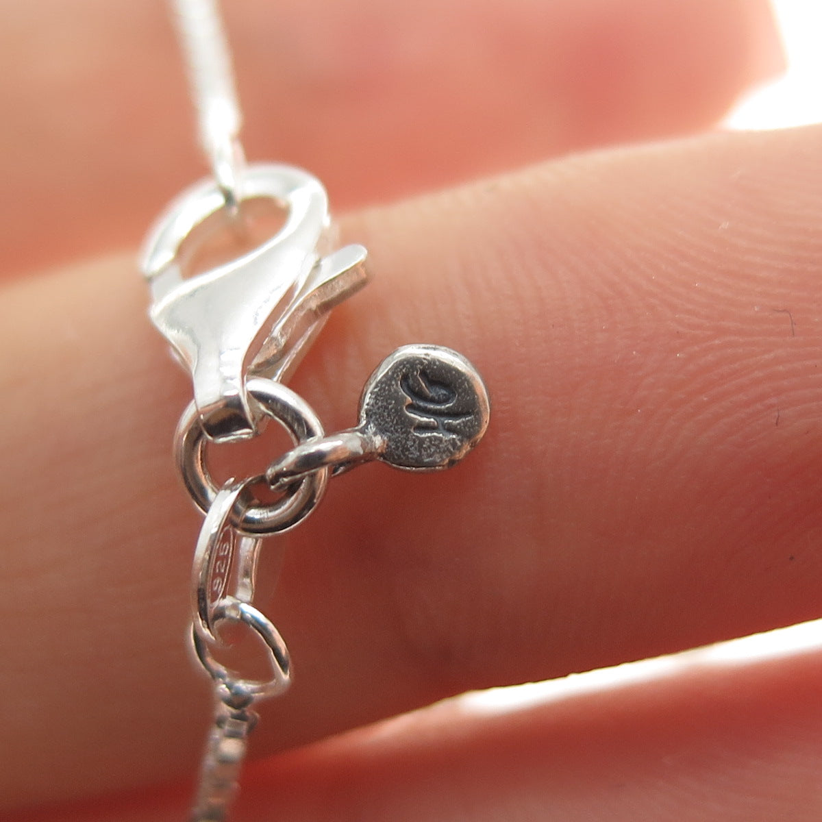 HAGIT GORALI 925 Sterling Silver Vintage Modernist Box Chain Necklace 24"