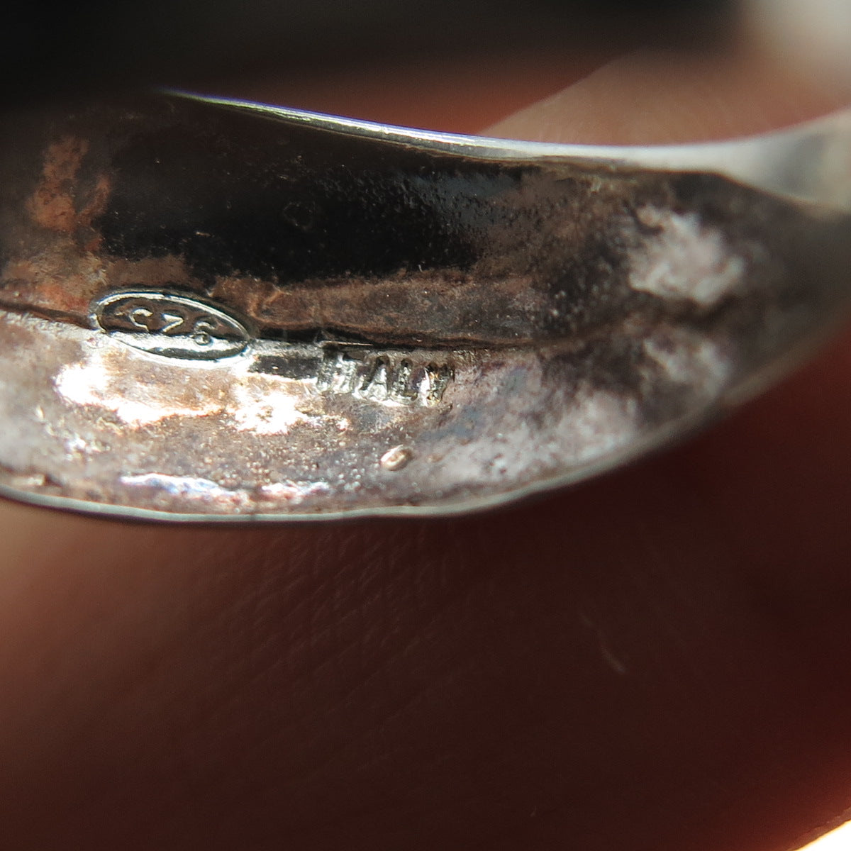 925 Sterling Silver Vintage Italy Modernist Overlap Ring Size 6.25