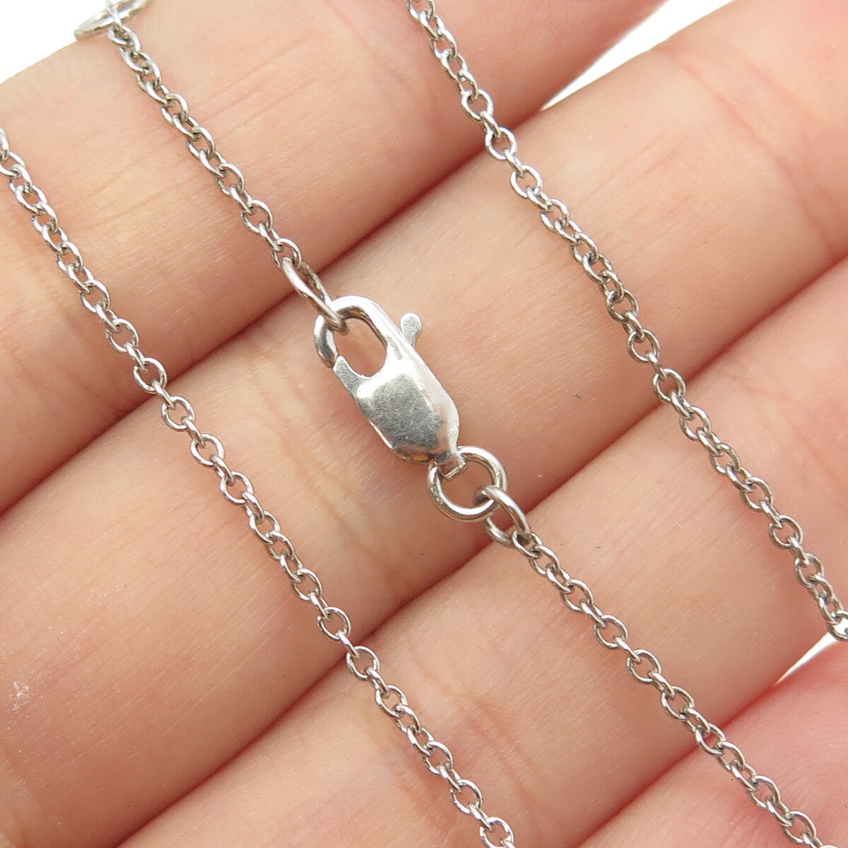 925 Sterling Silver Cable Chain Necklace 16-17"
