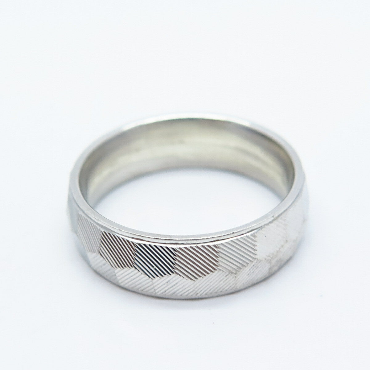 925 Sterling Silver Striped Band Ring Size 6.75