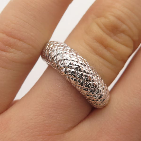 925 Sterling Silver Vintage Floral Ring Size 6.75