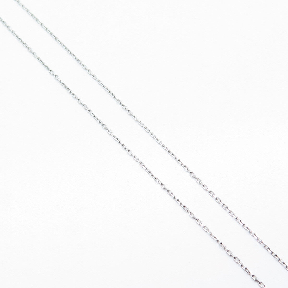 925 Sterling Silver White & Blue C Z Hamsa Rolo Chain Necklace 18"