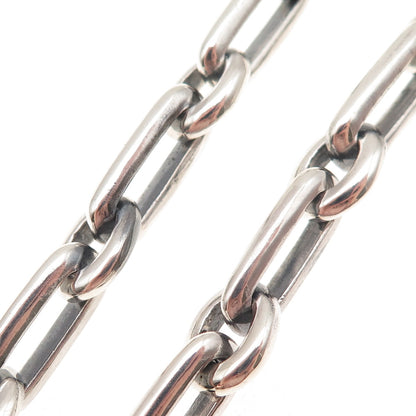 925 Sterling Silver Vintage Paperclip Chain Choker Necklace 14"