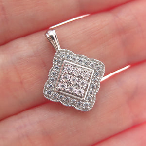 925 Sterling Silver Round-Cut Shaped C Z Diamond-Cut Minimalist Pendant
