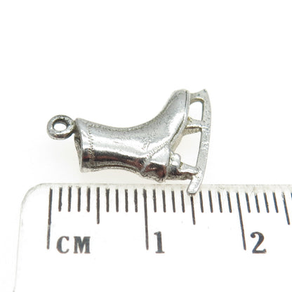 925 Sterling Silver Vintage Ice Skating Shoe 3D Charm Pendant