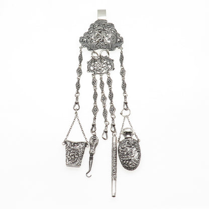 David & Lionel Spiers 925 Sterling Silver Antique 1889 Birmingham Chatelaine Fob