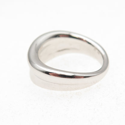 Judith Ripka 925 Sterling Silver Modernist Wavy Ring Size 6