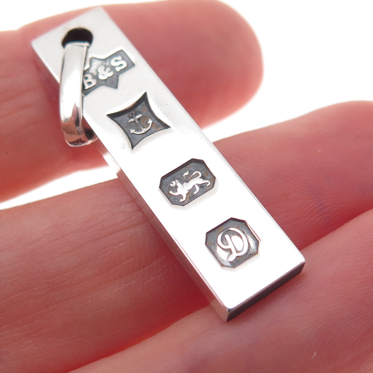 Bodenham & Shorthouse 925 Sterling Silver Vintage 1978 Birmingham Bar Pendant
