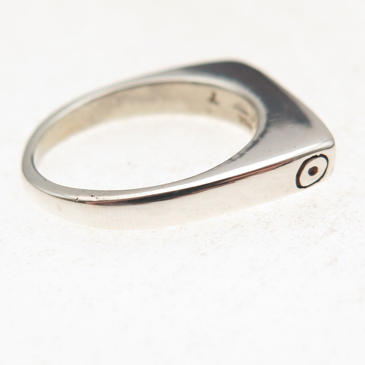 Lisa Jenks 925 Sterling Silver Vintage Modernist Bar Oxidized Ring Size 6.75