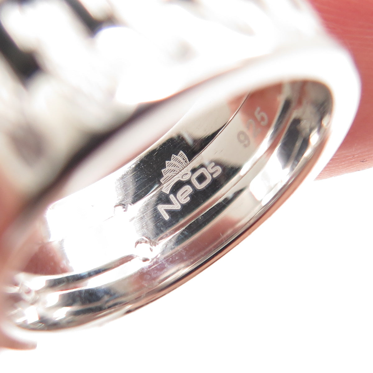 NEOS 925 Sterling Silver Textured Sewing Stitches Band Ring Size 8.75