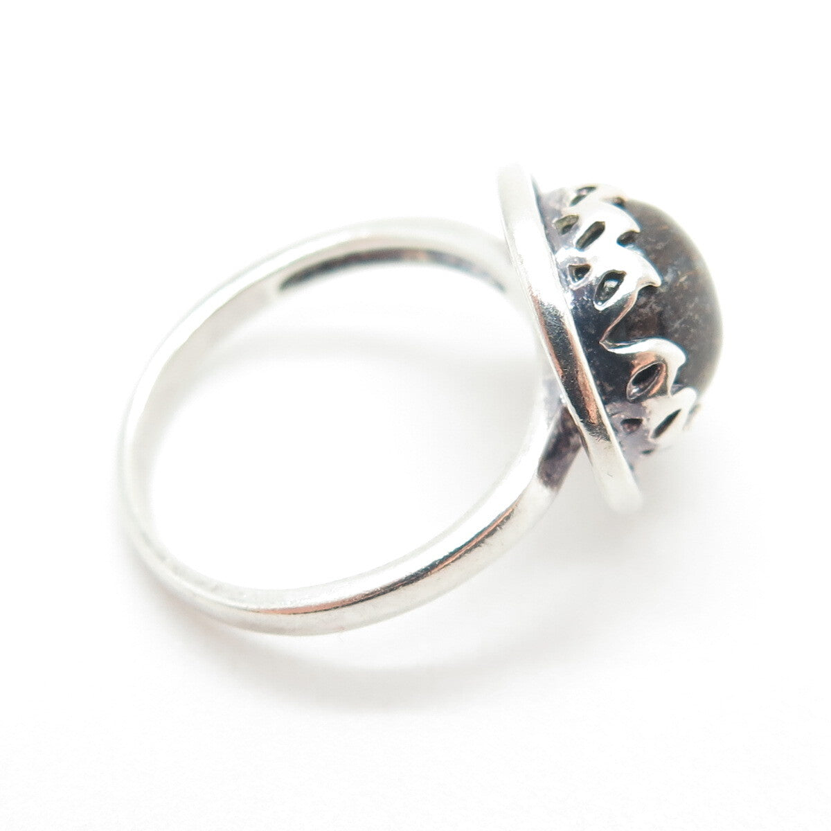 AIL Aluma 925 Sterling Silver Vintage Real Tiger Eye Flame Ring Size 7