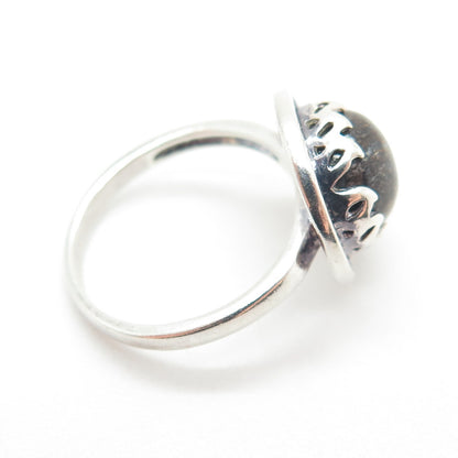AIL Aluma 925 Sterling Silver Vintage Real Tiger Eye Flame Ring Size 7