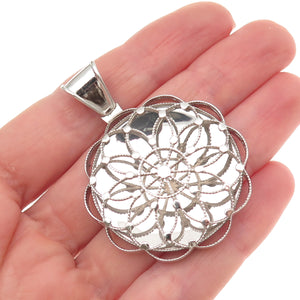 925 Sterling Silver Flower Filigree Charm Pendant