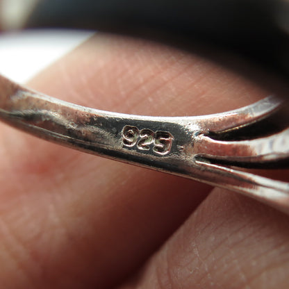 CHAPAL ZENRAY 925 Sterling Silver Vintage Crisscross Oxidized Ring Size 6