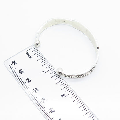 925 Sterling Silver Vintage "Mamadou" Adjustable Cuff Bracelet 6"