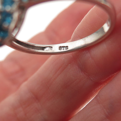 Chuck Clemency 925 Sterling Silver Real Turquoise & Apatite Ring Size 10.25