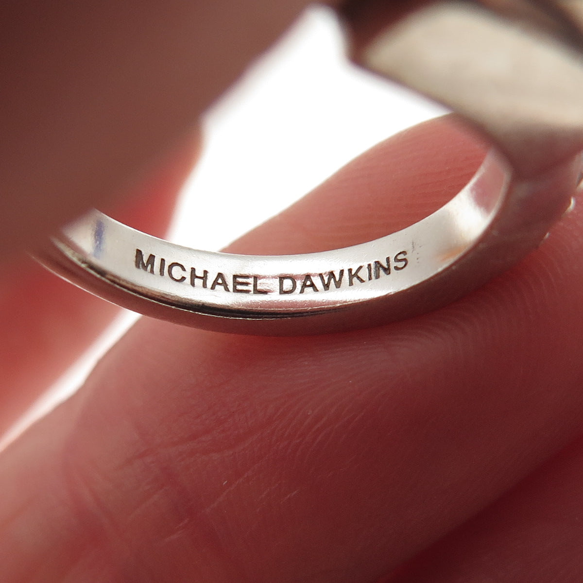 Michael Dawkins 925 Sterling Silver Real Smoky Quartz Granulated Ring Size 6