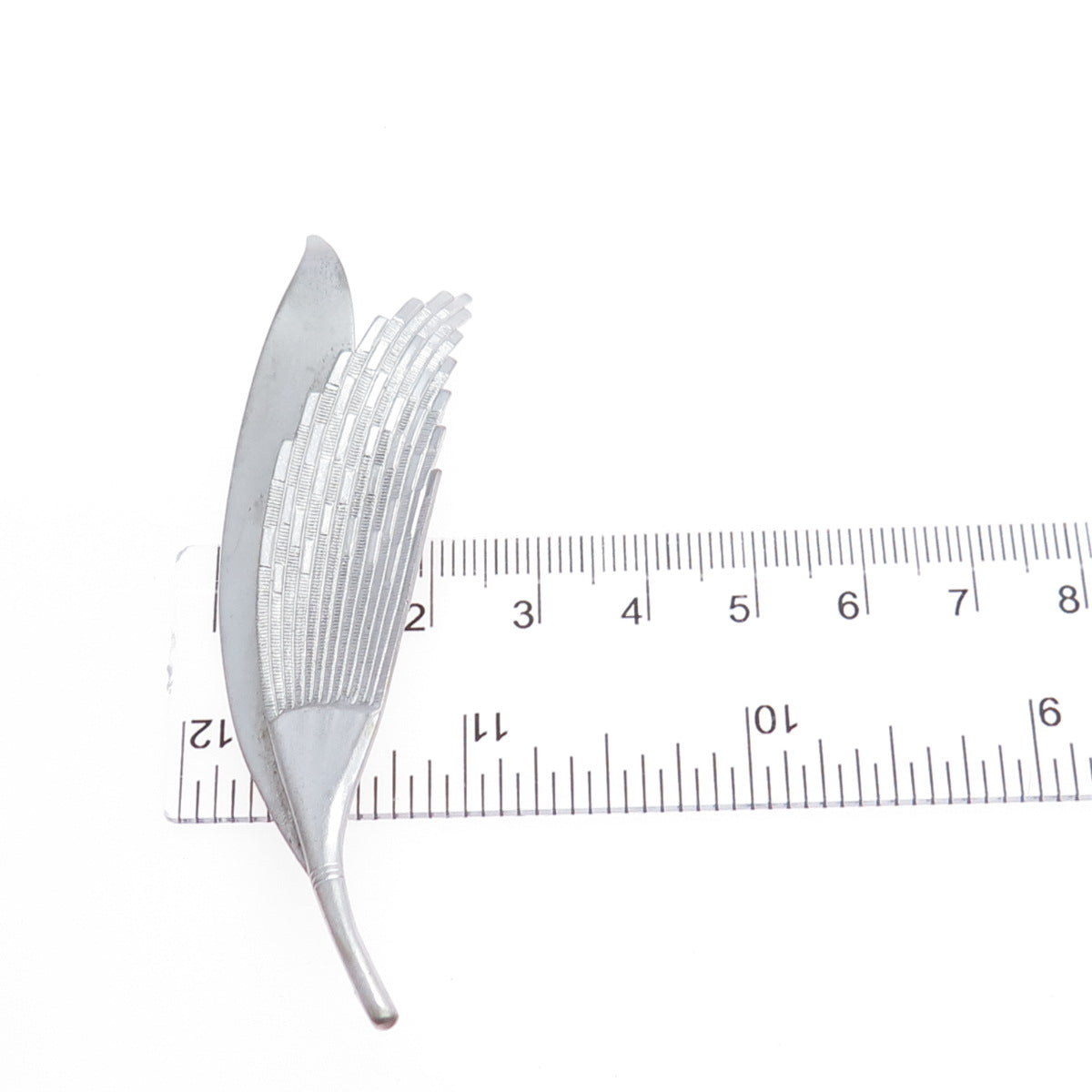 BEAU 925 Sterling Silver Vintage Feather Pin Brooch