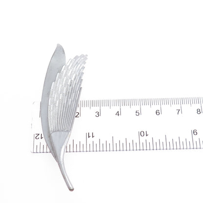 BEAU 925 Sterling Silver Vintage Feather Pin Brooch