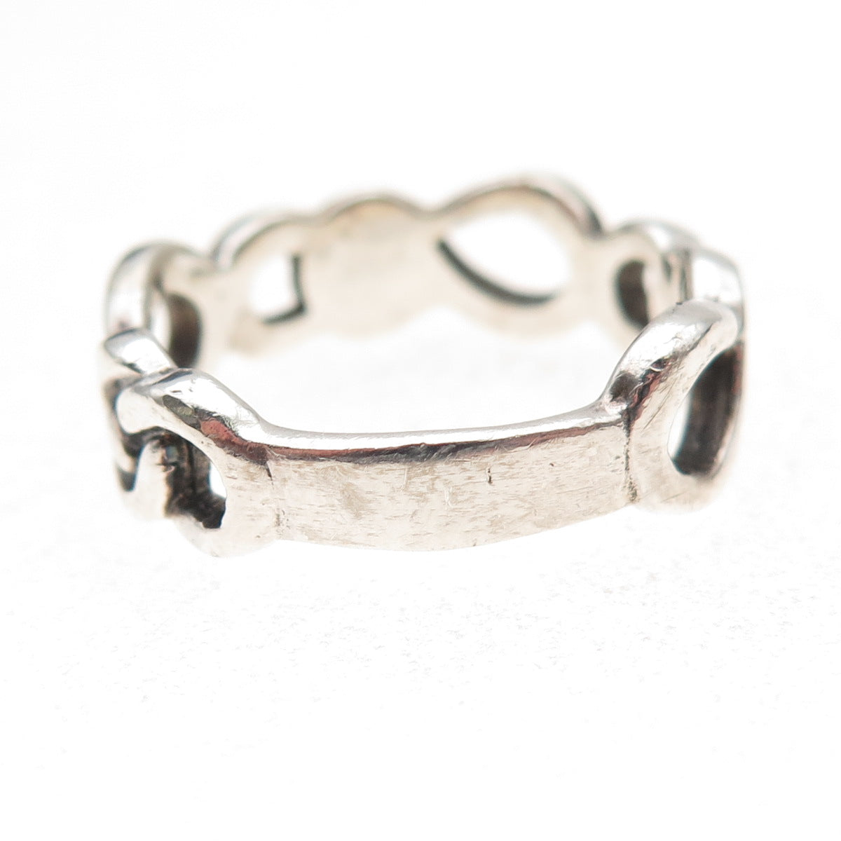 925 Sterling Silver Vintage Infinity Oxidized Band Ring Size 9