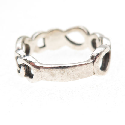 925 Sterling Silver Vintage Infinity Oxidized Band Ring Size 9