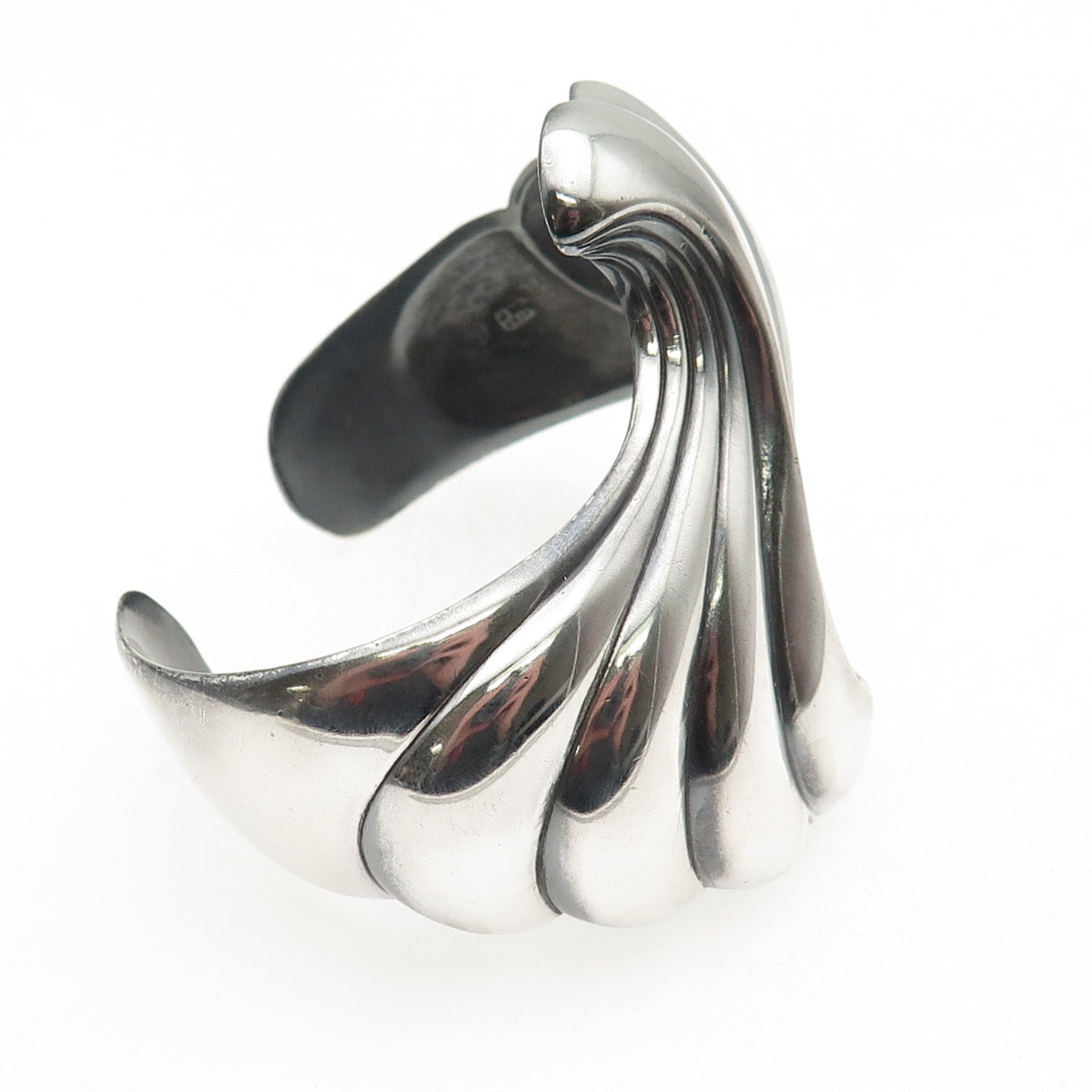 Kabana 925 Sterling Silver Vintage Modernist Oxidized Adjustable Bracelet 6.5"