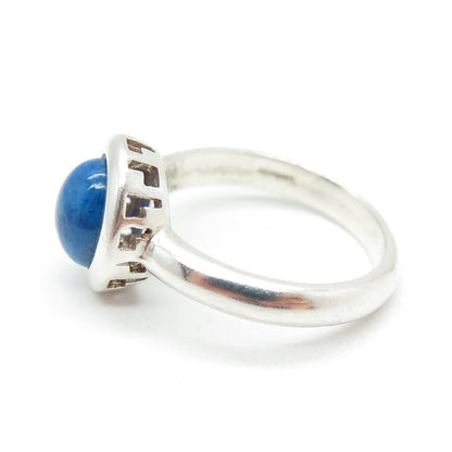 925 Sterling Silver Vintage Real Lapis Lazuli Gemstone Ring Size 8