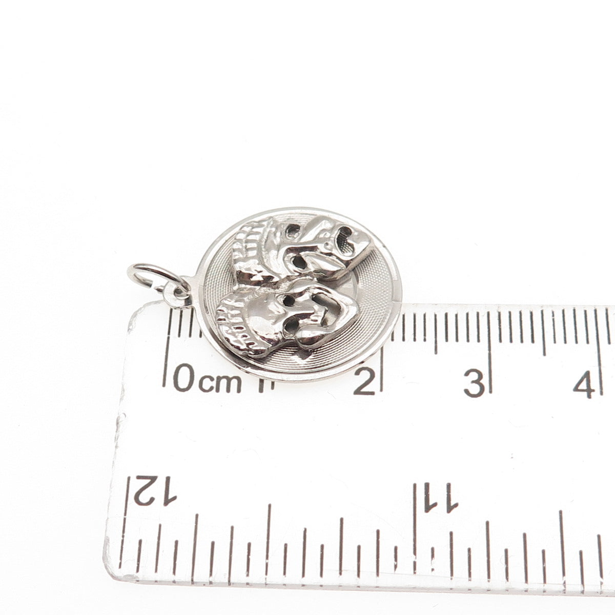 925 Sterling Silver Vintage Comedy & Tragedy Masks Charm Pendant