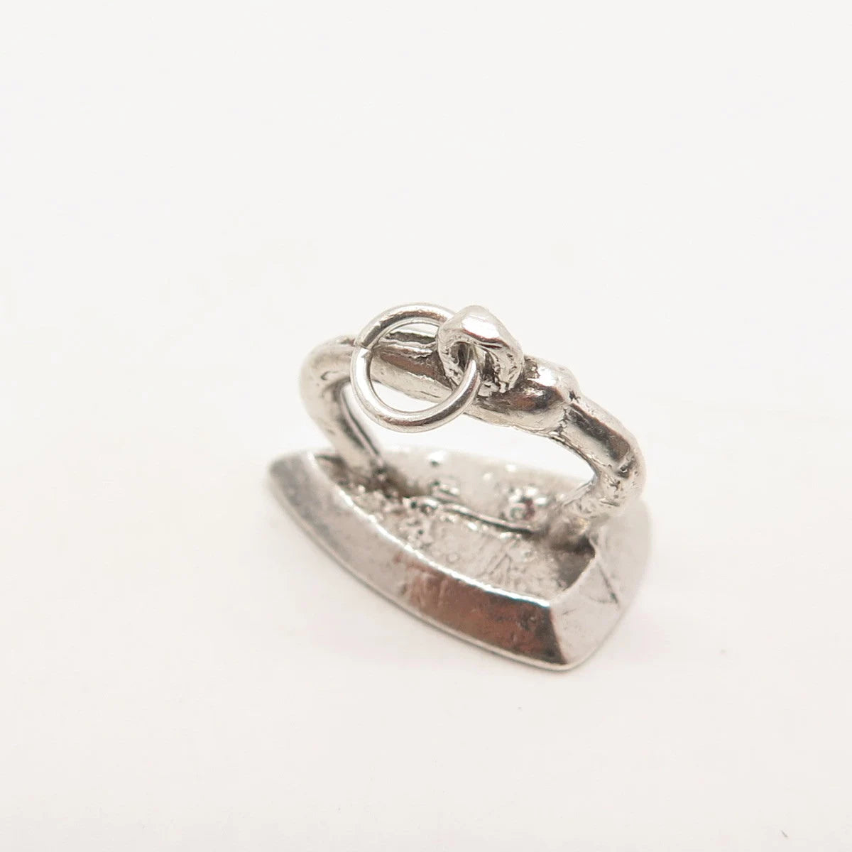 925 Sterling Silver Vintage Iron 3D Charm Pendant
