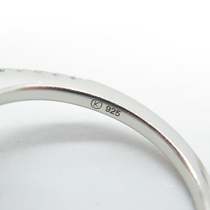 925 Sterling Silver Radiant & Round-Cut Shaped C Z Ring Size 7.25