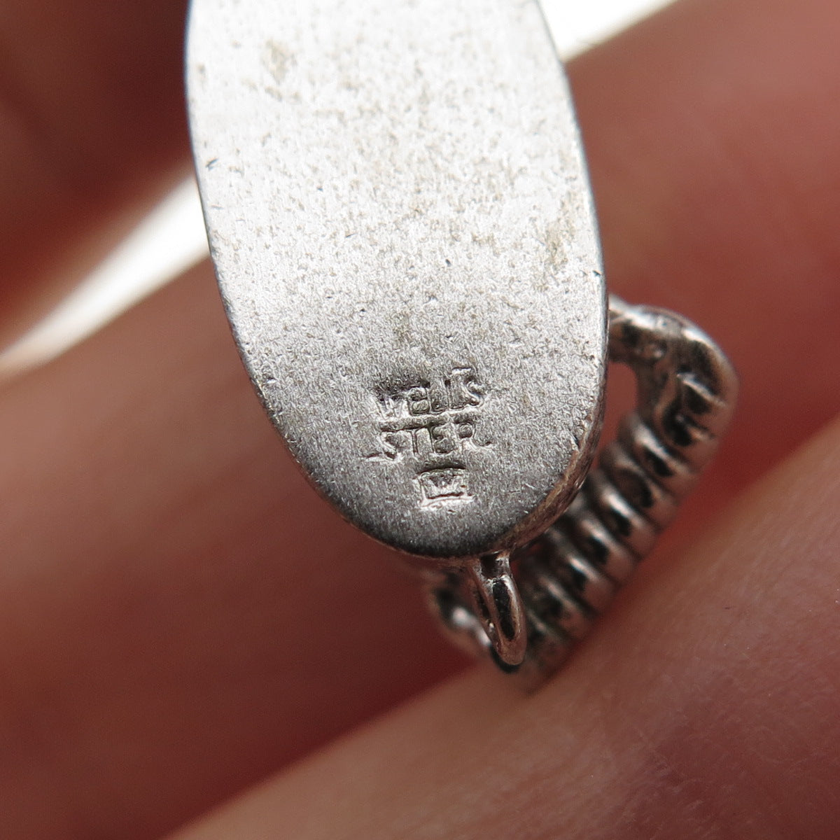 WELLS 925 Sterling Silver Vintage Retro Rotary Phone Mini 3D Charm Pendant