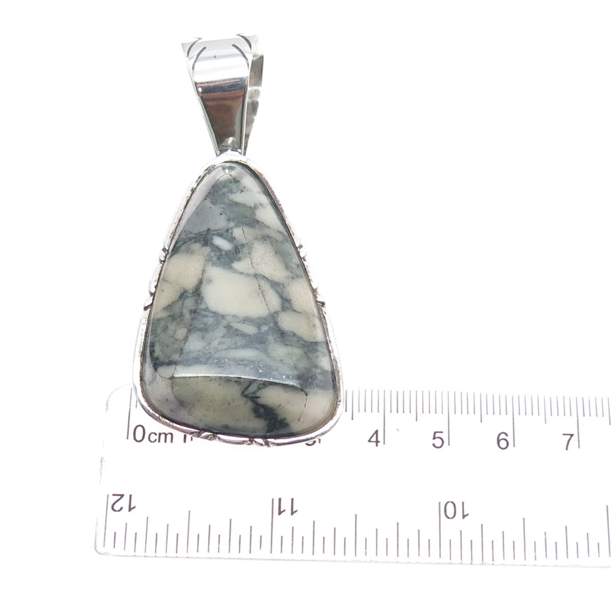Jay King Desert Rose 925 Sterling Silver Vintage Real Jasper Modernist Pendant